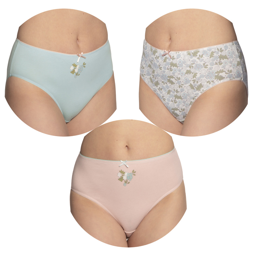 3-pak, majtki damskie bawełniane