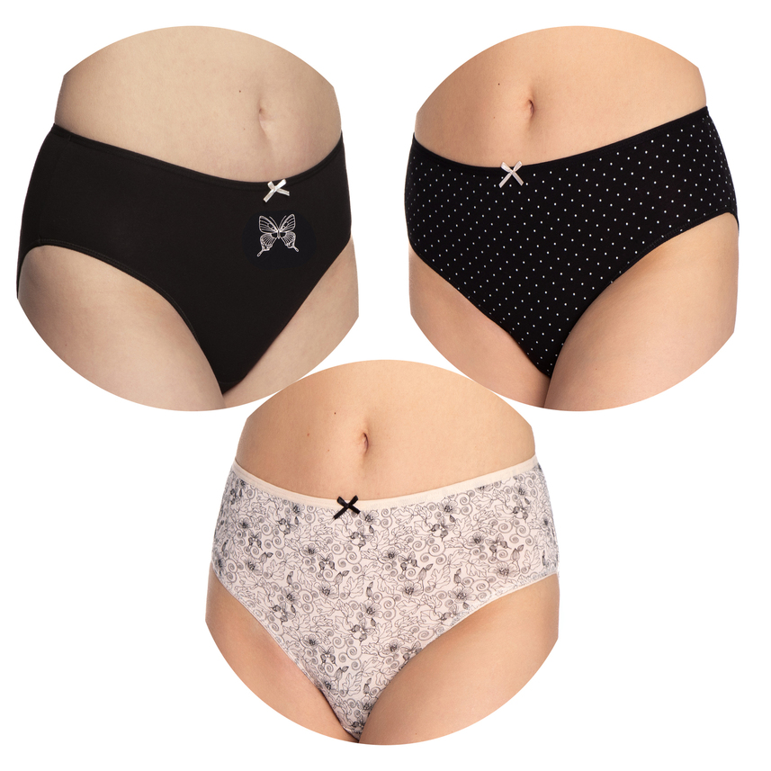 3-pak, majtki damskie bawełniane