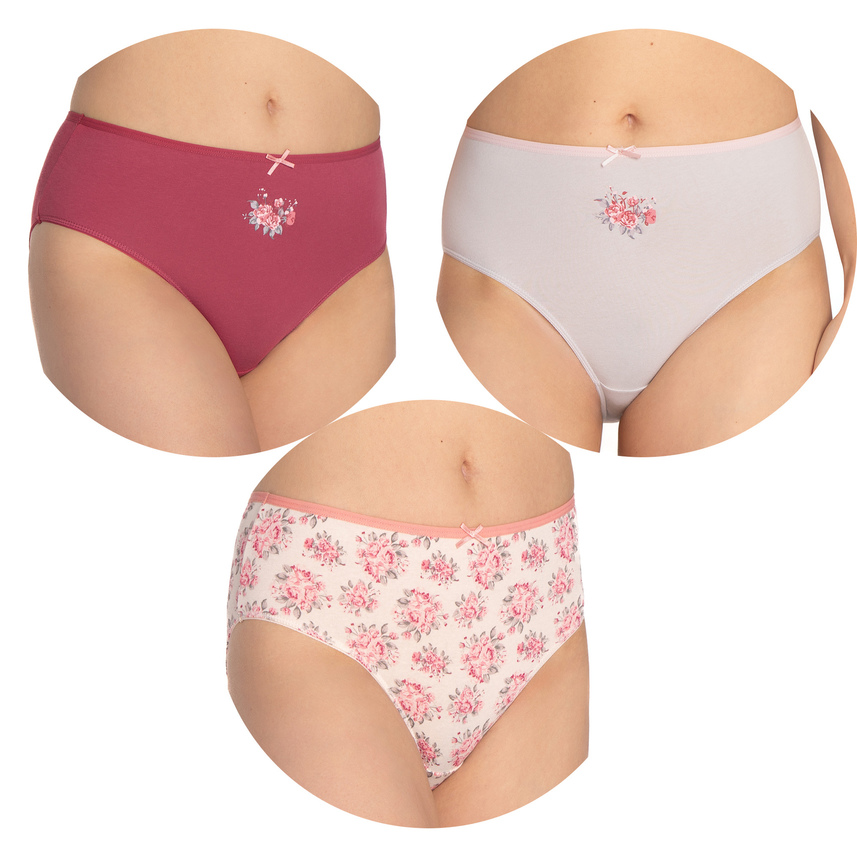 3-pak, majtki damskie bawełniane
