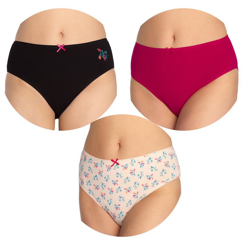 3-pak, majtki damskie bawełniane