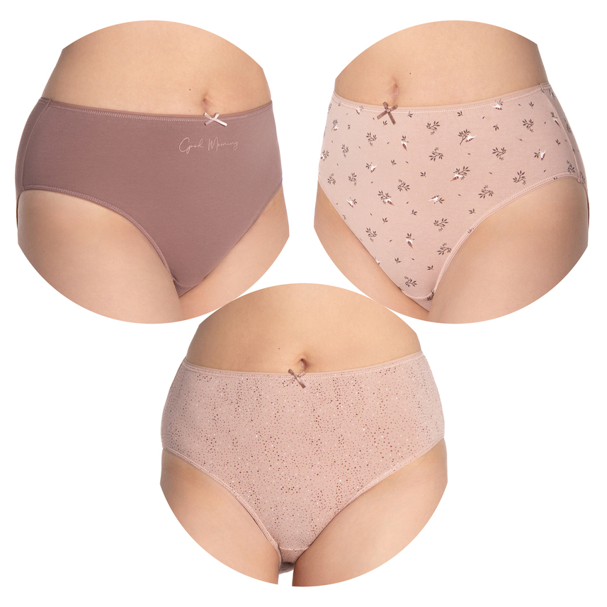 3 pak, majtki damskie bawełniane