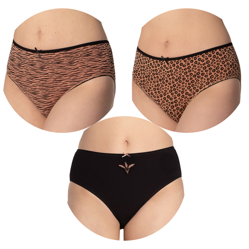 3-pak, majtki damskie bawełniane